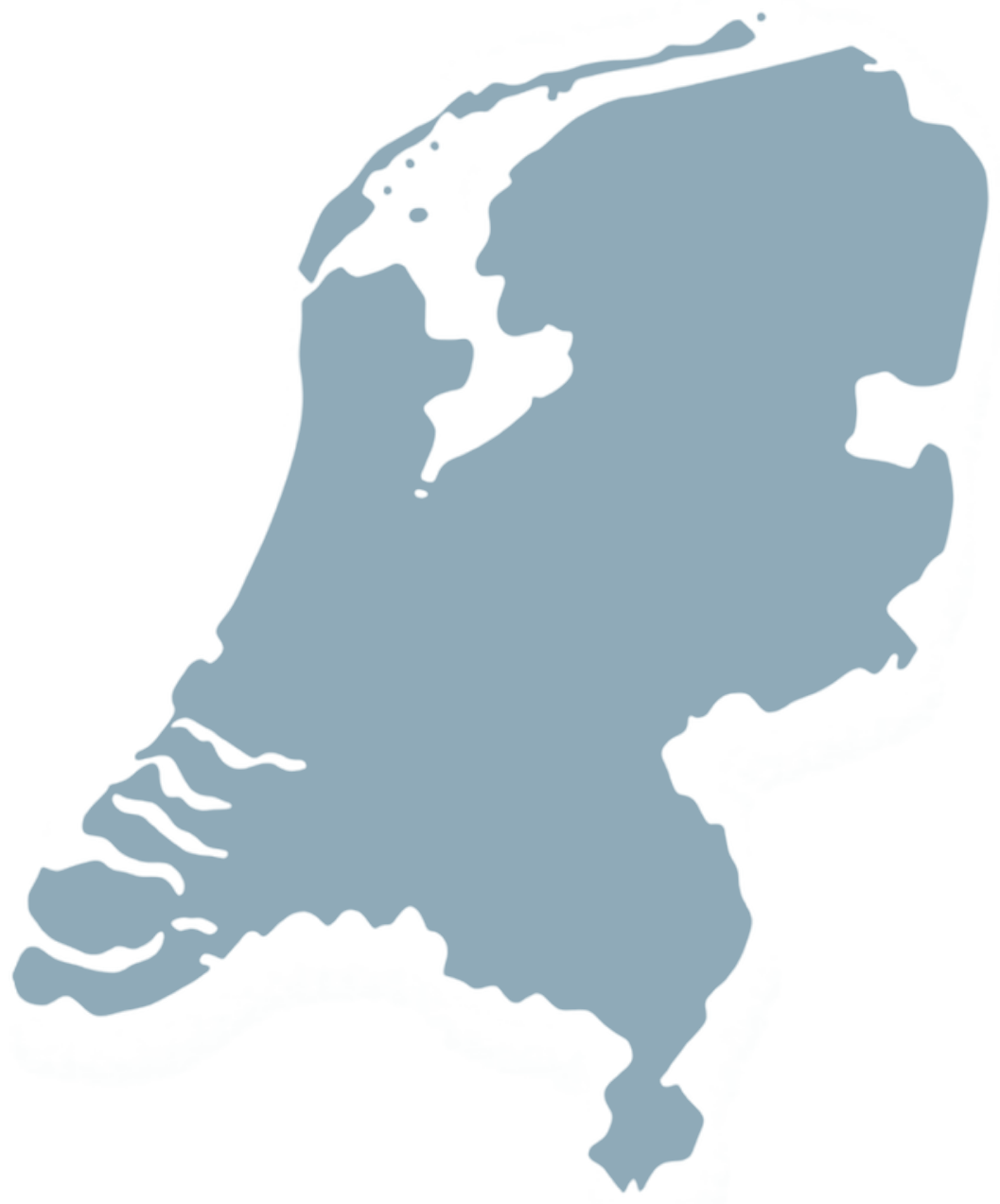 Kaart van Nederland — AJ Solution is werkzaam in alle provincies
